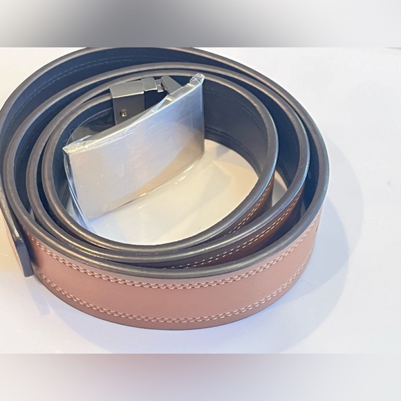 J.Ferrar mens triple layer plaque belt tan black size 34/36 Medium brown - Picture 4 of 4